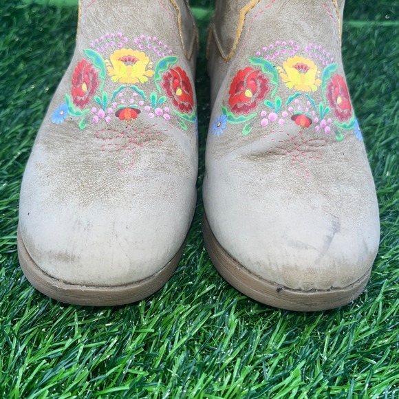 Girls Spirit Western Boots Horse Floral Folk Art Zip Kids Size 12 Fairytale - Picture 10 of 10